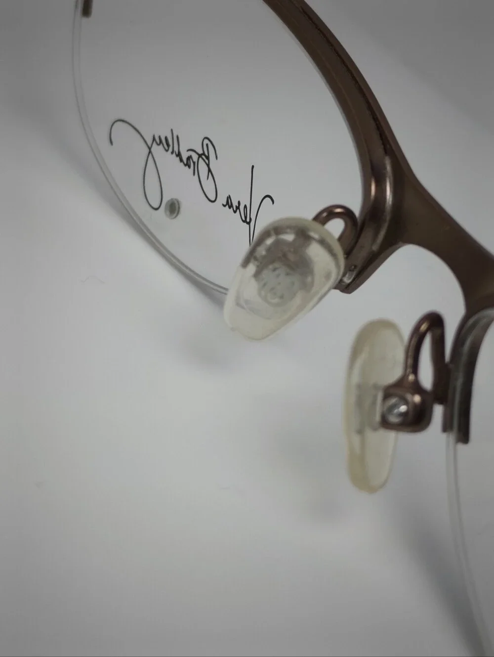 Lola. Vera Bradley Women's Semi-Rimless Glasses in Brown Matte. Small.